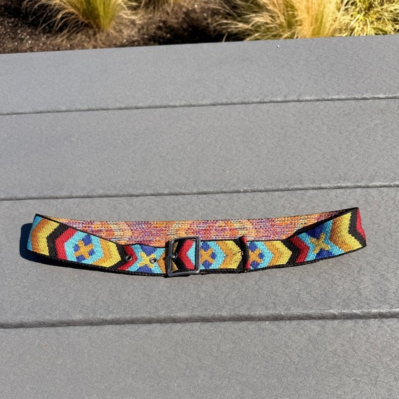Accessories - Eclectic Y2K Woven Belt Multicolor Geometric Tribal Boho Hippie Aztec Retro 90s